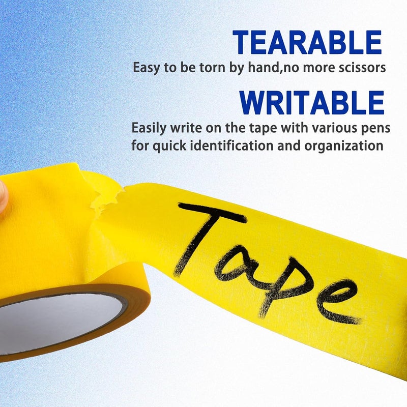 G GEYYANG Yellow Painters Tape - Yellow Masking Tape 2 Inch Wide - Multi-Surface, Smart Adhesion, Indoor & Outdoor - Paint Tape for DIY, Labeling, Art, Car, General Purpose - 90FT Total - Image 3